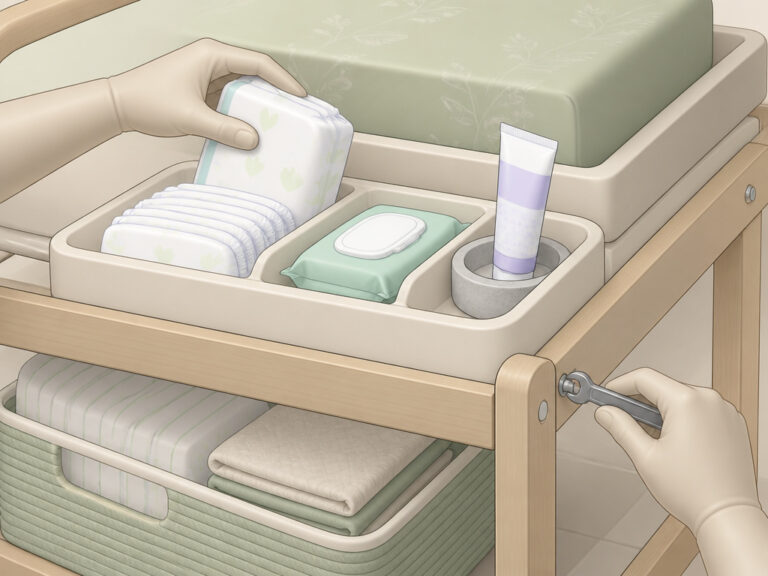 How to Organize Your Changing Table With the 3-Zone Method
