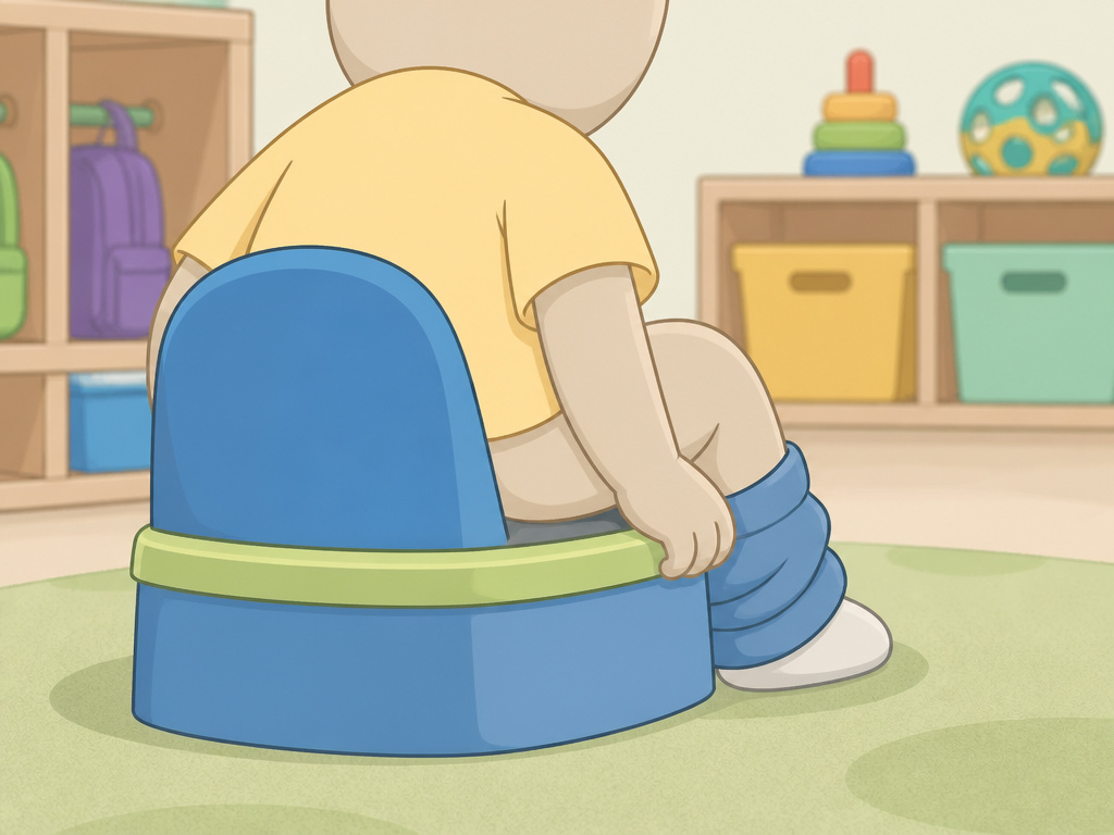 Troubleshooting potty training issues with a floor potty chair at daycare
