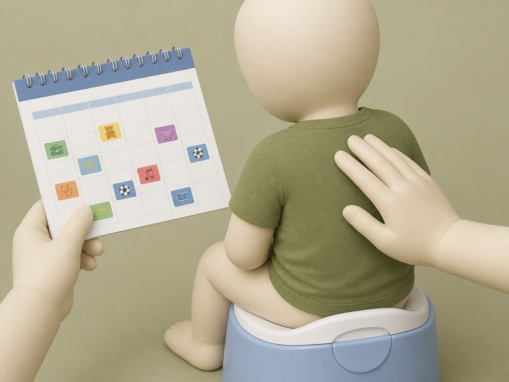 Parent pausing potty training due to a busy schedule or child's transition.
